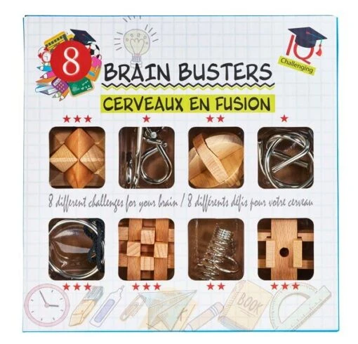 Brain Busters (8 Puzzles) -Spel Speelgoed Winkel 473360 brain busters 8 in a box web