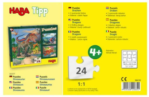 Puzzels Draken (2x 24) -Spel Speelgoed Winkel achterkant doos drakenpuzzel web