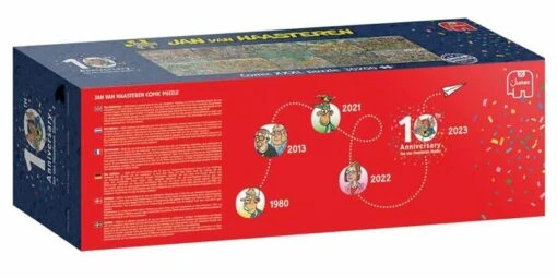 Jan Van Haasteren 10th Anniversary Comic XXXL Puzzle (30200) -Spel Speelgoed Winkel achterkant grote puzzel jan van haasteren