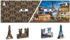 Wooden Puzzle Breakfast In Paris (300) -Spel Speelgoed Winkel achterkant houten puzzel parijs