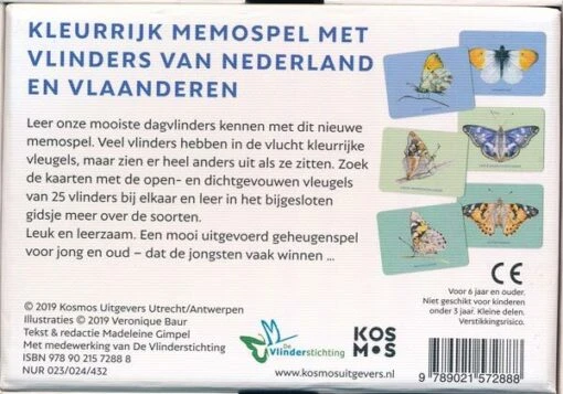 Vlinders Van De Lage Landen Memospel -Spel Speelgoed Winkel achterkant vlinderspel