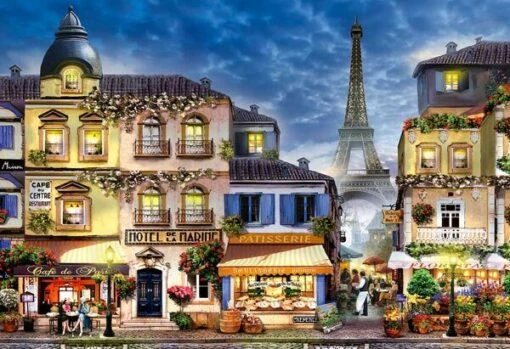 Wooden Puzzle Breakfast In Paris (300) -Spel Speelgoed Winkel afbeelding breakfast in paris