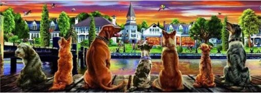 Honden Op De Kade (1000) -Spel Speelgoed Winkel afbeelding legpuzzel honden web