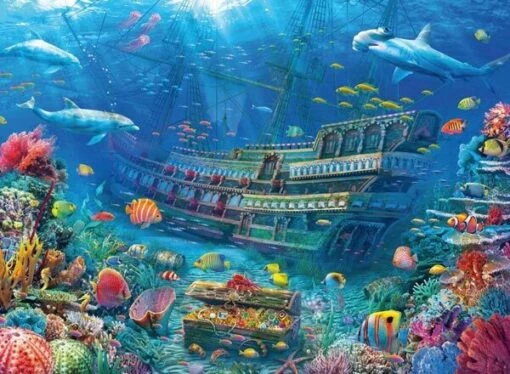 Gezonken Schip (200) -Spel Speelgoed Winkel afbeelding legpuzzel met gezonken schip