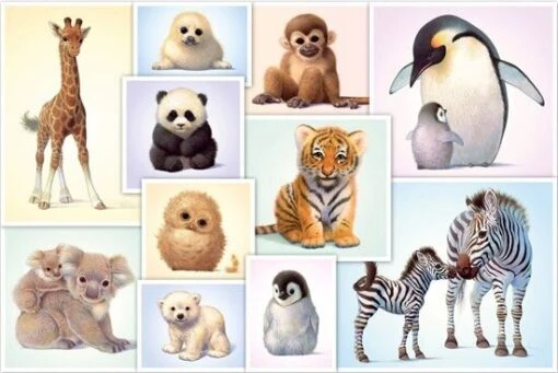 Wilde Babydieren (200) -Spel Speelgoed Winkel afbeelding legpuzzel wilde babydieren schmidt web