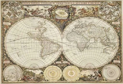 Wooden Puzzle Antique World Map XL (600) -Spel Speelgoed Winkel afbeelding wooden puzzle 800097 1