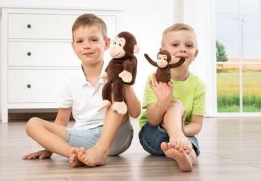 Handpop Aap + Jong (Cheeta & Bibi) -Spel Speelgoed Winkel apen web