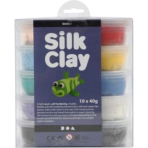 Silk Clay Kleuren Assortiment 1 - 10x40g -Spel Speelgoed Winkel basic i 2