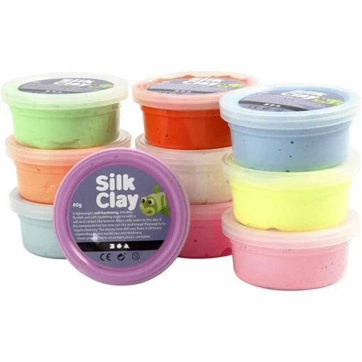 Silk Clay Kleuren Assortiment 2 - 10x40g -Spel Speelgoed Winkel basic ii 1