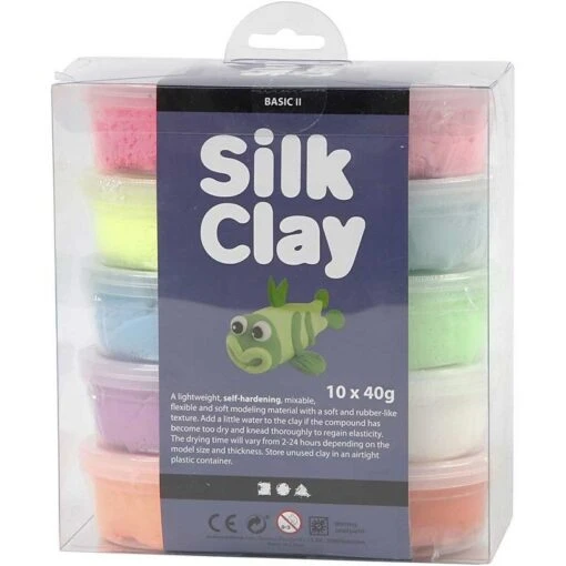 Silk Clay Kleuren Assortiment 2 - 10x40g -Spel Speelgoed Winkel basic ii 2