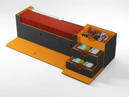 Deckbox Card's Lair 400+ Black/Orange Convertible -Spel Speelgoed Winkel