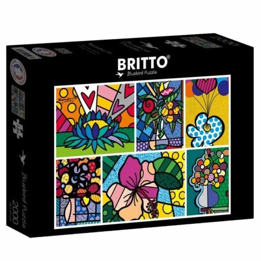 Romero Britto - Collage Flowers (2000) -Spel Speelgoed Winkel bluebird puzzle romero britto collage flowers 2000