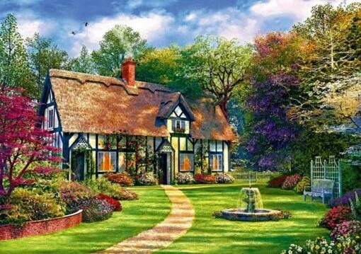 Dominic Davison - The Hideaway Cottage (2000) -Spel Speelgoed Winkel bluebird puzzle the hideaway cottage puzzle 2000