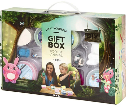 Creatieve Cadeaubox: Bosdieren Met Klei -Spel Speelgoed Winkel bosdieren in clay pakket web