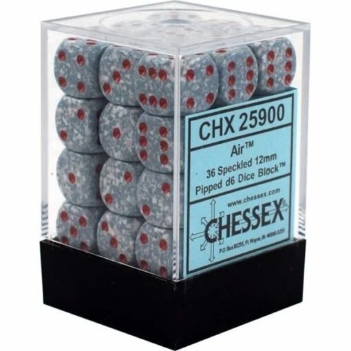 Gespikkelde 6-zijdige Dobbelstenen 12mm AIR (36 Dobbelstenen) -Spel Speelgoed Winkel chessex dice 25900