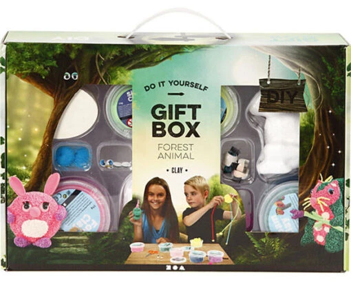 Creatieve Cadeaubox: Bosdieren Met Klei -Spel Speelgoed Winkel creatief pakket foam clay web
