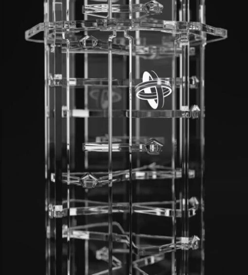 Crystal Twister Premium Dice Tower -Spel Speelgoed Winkel detail dice tower crystal twister