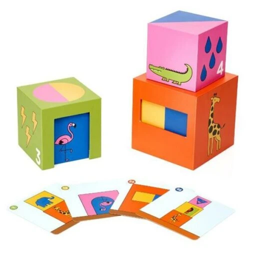 Peek-a-zoo -Spel Speelgoed Winkel dierenblokken spel 1