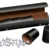 Zwarte Dobbelbeker Set (5 Stuks) In Koffer -Spel Speelgoed Winkel dobbelbeker set met dobbelstenen