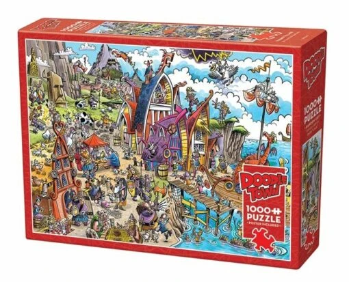 Doodletown Viking Village (1000) -Spel Speelgoed Winkel doodle town puzzle 1000 viking village