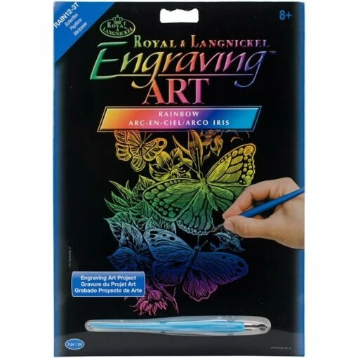 Krastekening Vlinders (in Regenboogkleuren) -Spel Speelgoed Winkel engraving art butterflies