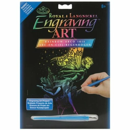 Krastekening Dansende Fee (in Regenboogkleuren) -Spel Speelgoed Winkel engraving art dancing fairy