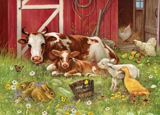 Barnyard Babies (350) - Familiepuzzel -Spel Speelgoed Winkel familiepuzzel jonge boerderijdieren