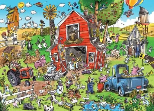 Farmyard Folly (350) - Familiepuzzel -Spel Speelgoed Winkel family puzzle farmyard folly
