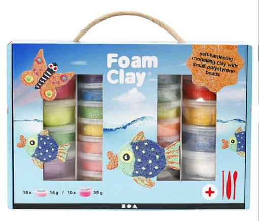 Foam Clay Boetseerset (28 Potjes) -Spel Speelgoed Winkel foam clay boetseerset web