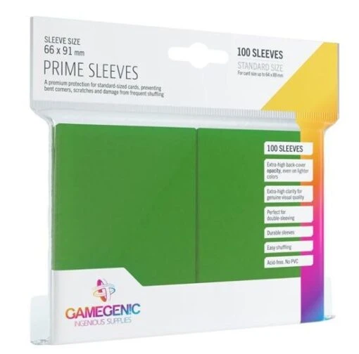 Standard Card Game Sleeves PRIME (66x91mm) GROEN (100) -Spel Speelgoed Winkel gamegenic groene standaard sleeves web