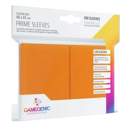 Standard Card Game Sleeves PRIME (66x91mm) ORANJE (100) -Spel Speelgoed Winkel gamegenic oranje sleeves web
