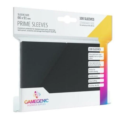 Standard Card Game Sleeves PRIME (66x91mm) ZWART (100) -Spel Speelgoed Winkel gamegenic sleeves prime black