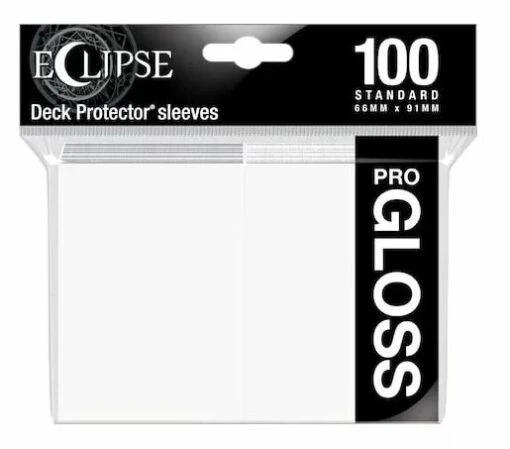 Standard Sleeves Gloss Eclipse (66x91mm) Arctic White (100) -Spel Speelgoed Winkel gloss eclipse sleeves white
