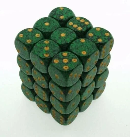 Gespikkelde 6-zijdige Dobbelstenen 12mm GOLDEN RECON (36 Dobbelstenen) -Spel Speelgoed Winkel golden recon dice