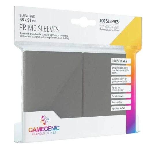 Standard Card Game Sleeves PRIME (66x91mm) GRIJS (100) -Spel Speelgoed Winkel grijze sleeves