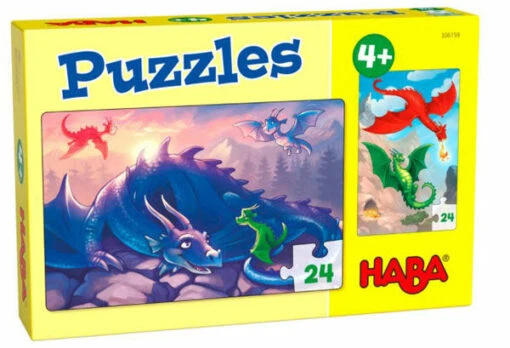 Puzzels Draken (2x 24) -Spel Speelgoed Winkel haba 306159 drakenpuzzel web