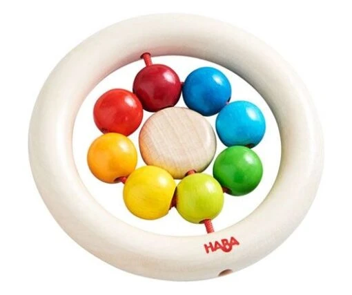 Rammelaar Regenboogknikkers -Spel Speelgoed Winkel haba rammelaar web