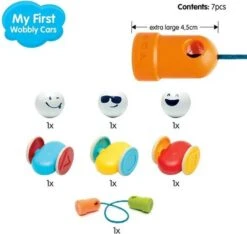 My First Wobbly Cars -Spel Speelgoed Winkel inhoud set wobbly cars