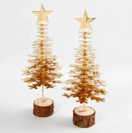 Kerstbomen In Goud (Faux Leather) -Spel Speelgoed Winkel