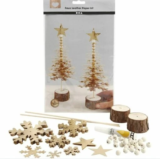 Kerstbomen In Goud (Faux Leather) -Spel Speelgoed Winkel kerstboompjes in goud maken