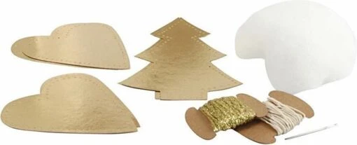 Kerstdecoraties In Goud (Faux Leather) -Spel Speelgoed Winkel kerstdecoraties faux leather