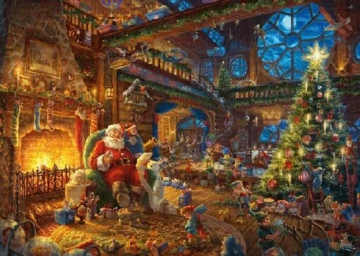 Santa Claus And His Elves (1000) -Spel Speelgoed Winkel kerstpuzzel 1000 stukjes