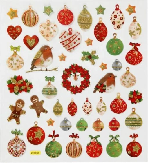 Stickers Met Kerstballen -Spel Speelgoed Winkel kerststickers met goud