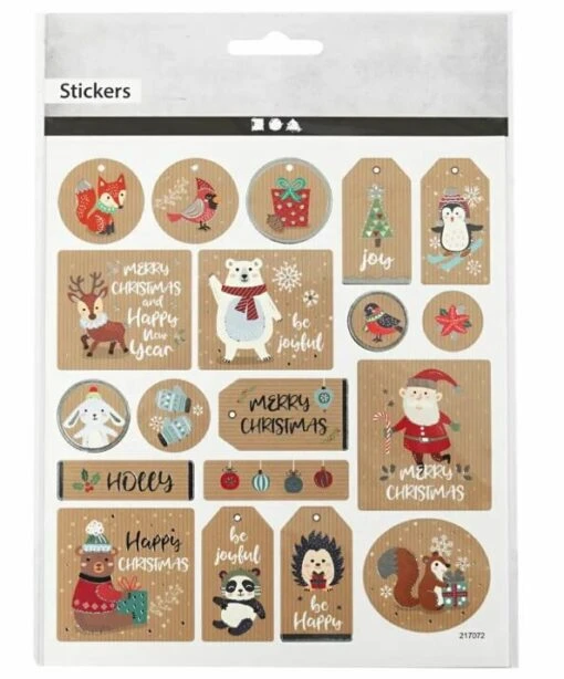 Stickers Met Kerstwensen -Spel Speelgoed Winkel kerststickers met zilverfolie