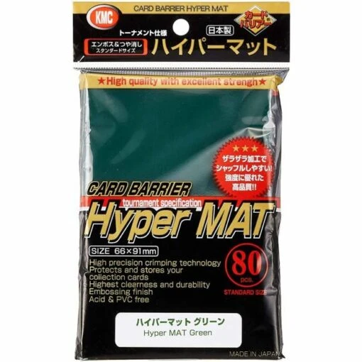 KMC Standard Sleeves (66x91mm) Hyper Mat Green (80) -Spel Speelgoed Winkel kmc sleeves hyper mat green
