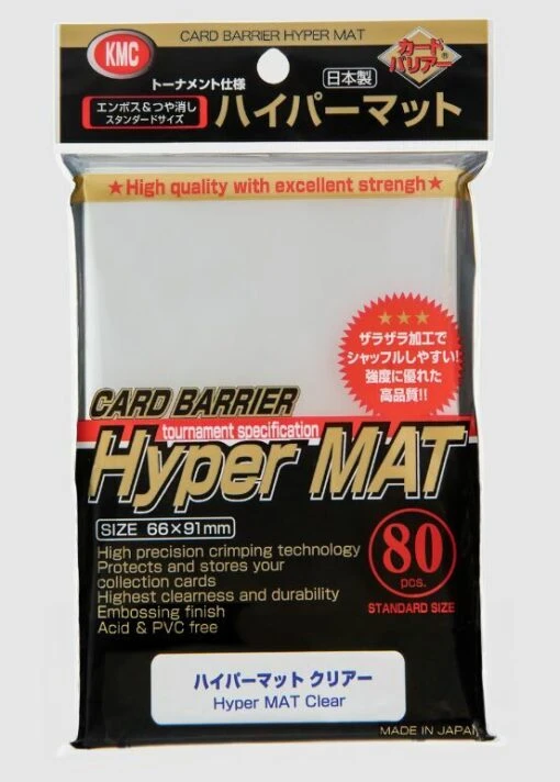 KMC Standard Sleeves (66x91mm) Hyper Mat Clear (80) -Spel Speelgoed Winkel