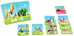 CuboSaurus -Spel Speelgoed Winkel layout kaarten cubosaurus