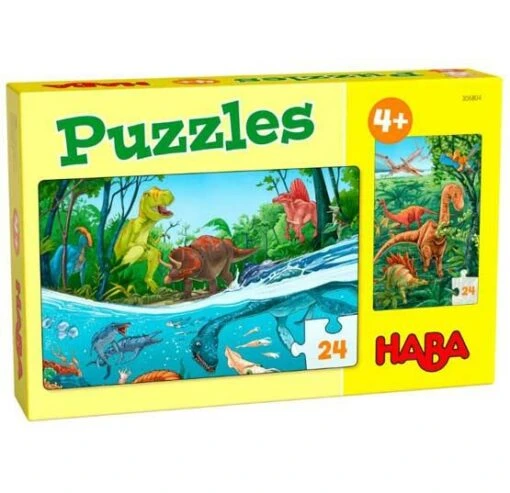 Puzzels Dino's (2x 24) -Spel Speelgoed Winkel legpuzzels dino s