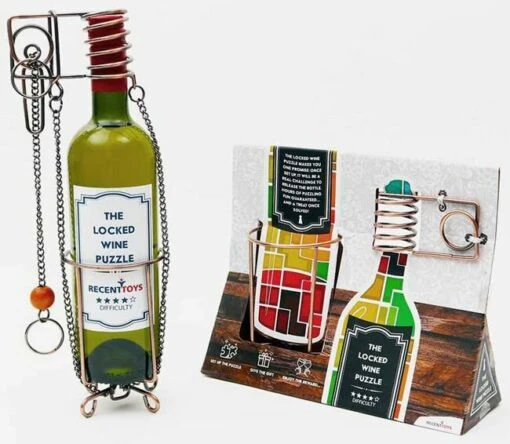 Metalen Wijnpuzzel -Spel Speelgoed Winkel locked wine puzzle