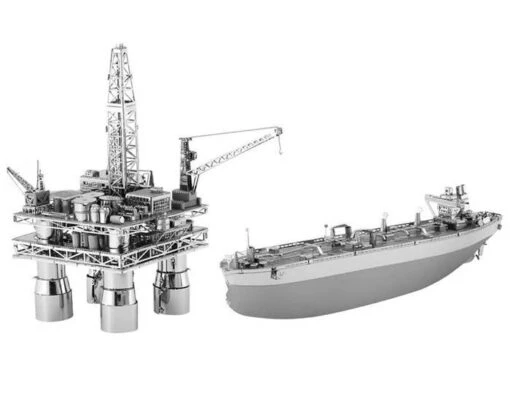 Metal Earth - Off Shore Oil Rig & Oil Tanker -Spel Speelgoed Winkel metal earth offshore oil rig tanker web2